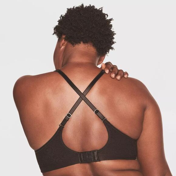 Bali Women's Comfort Revolution Wireless Bra Adjustable Straps Black Size 40C - Picture 3 of 10